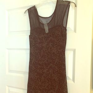 Free People black and gold mini dress